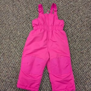 Kids Pink Snow Bib Overalls